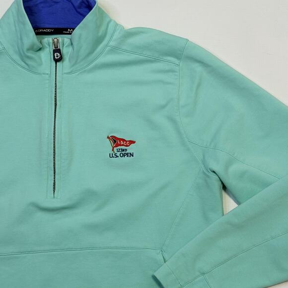 B Draddy 123rd US Open LACC Golf Pullover womens Medium Aqua 1/4 Zip Sweatshirt - Picture 2 of 10